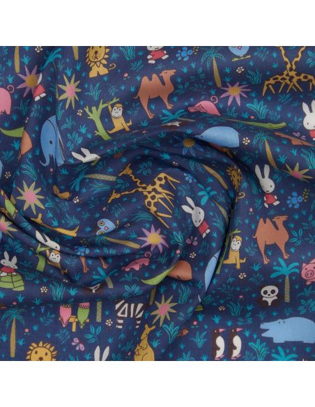 Tissu Liberty Miffy - Zoology Tana Lawn bleu