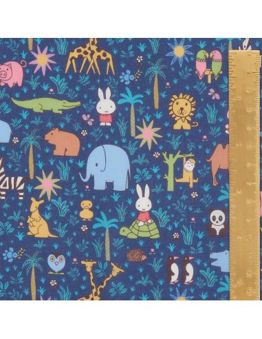 Tissu Liberty Miffy - Zoology Tana Lawn bleu