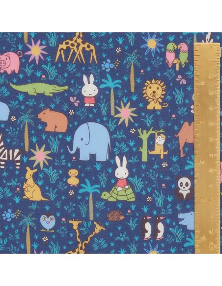 Tissu Liberty Miffy - Zoology Tana Lawn bleu