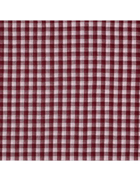Tissu double gaze à carreaux double face fil teint - Bordeaux