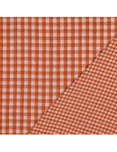 Tissu double gaze à carreaux double face fil teint - Rose