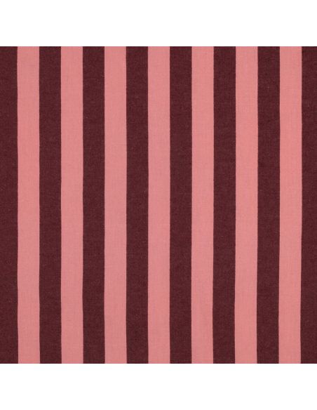 Tissu coton rayé fil teint - Aubergine