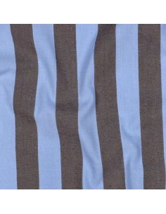 Tissu coton rayé fil teint - Bleu et brun 2