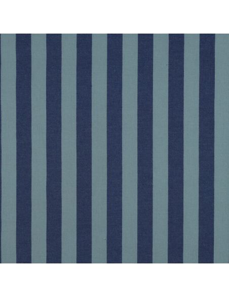 Tissu coton rayé fil teint - Bleu et vert
