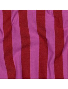 Tissu coton rayé fil teint - Rouge et Fuchsia 2