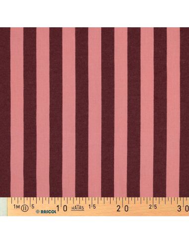 Tissu coton rayé fil teint - Aubergine