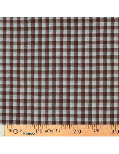 Tissu double gaze à carreaux double face fil teint - Bleu