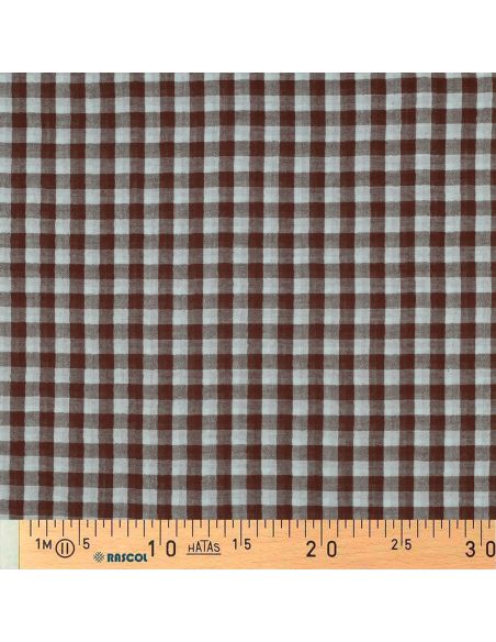 Tissu double gaze à carreaux double face fil teint - Bleu