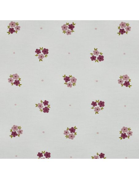 Tissu flanelle fleurs - Blanc cassé