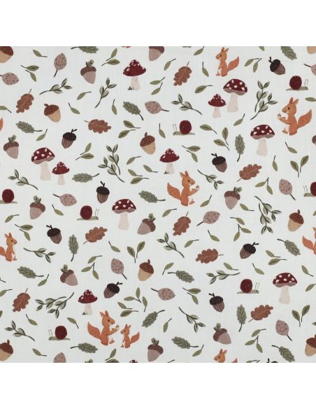 Tissu popeline de coton d'automne - Blanc cassé