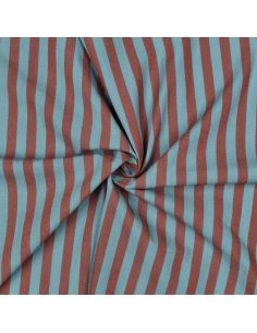 Tissu coton rayé fil teint Noémie - Brun