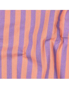 Tissu coton rayé fil teint Noémie - Pêche 2