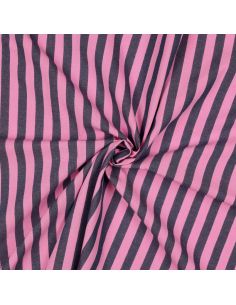 Tissu coton rayé fil teint Noémie - Pétrole
