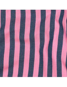 Tissu coton rayé fil teint Noémie - Pétrole 2