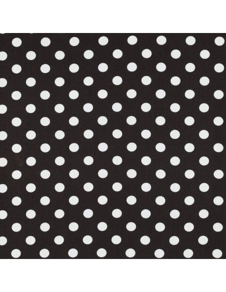 Tissu viscose - Pois moyen blanc fond brun