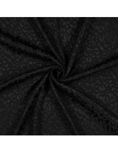 Tissu viscose jacquard animal - Léopard noir