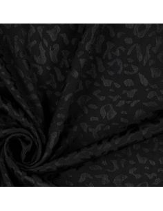 Tissu viscose jacquard animal - Léopard noir 2