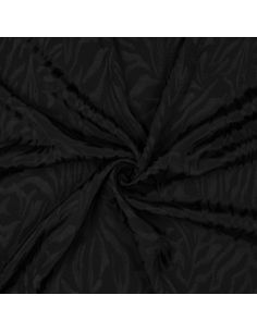Tissu viscose jacquard animal - Zèbre noir