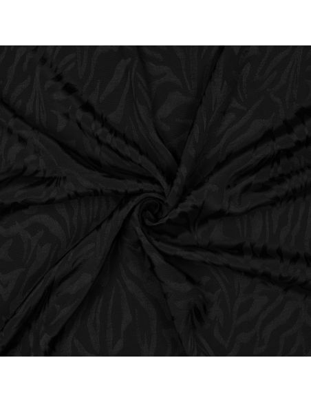 Tissu viscose jacquard animal - Zèbre noir