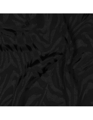 Tissu viscose jacquard animal - Zèbre noir