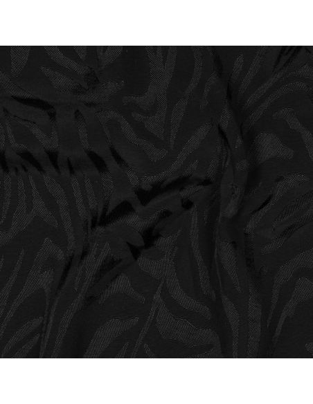 Tissu viscose jacquard animal - Zèbre noir