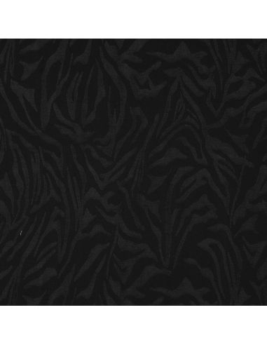 Tissu viscose jacquard animal - Zèbre noir
