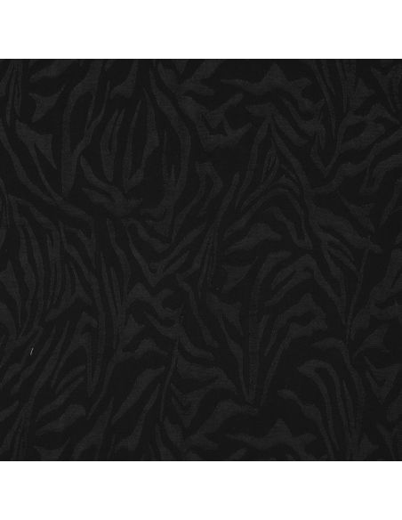 Tissu viscose jacquard animal - Zèbre noir