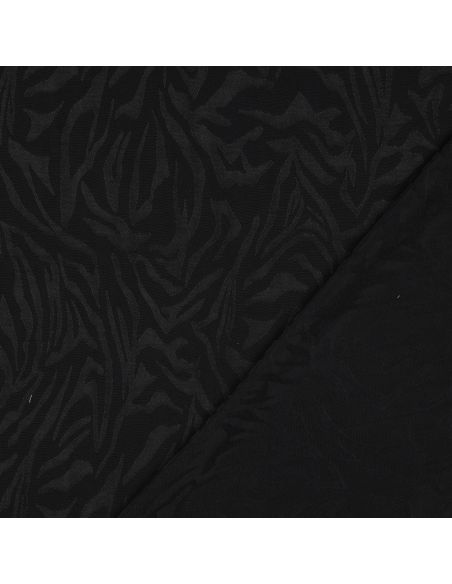 Tissu viscose jacquard animal - Zèbre noir