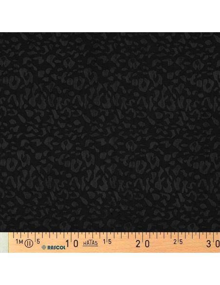 Tissu viscose jacquard animal - Léopard noir