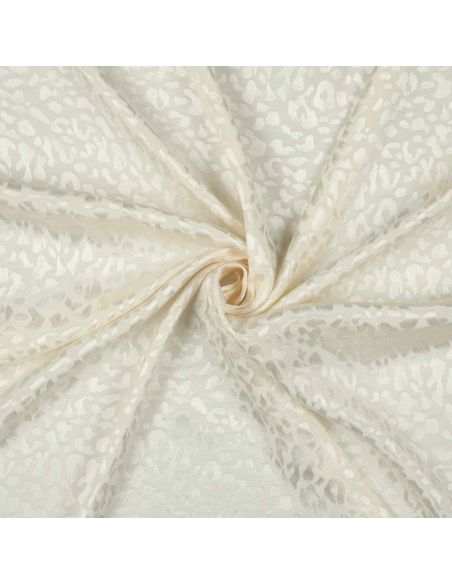 Tissu viscose jacquard animal - Léopard écru