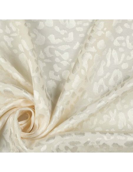 Tissu viscose jacquard animal - Léopard écru