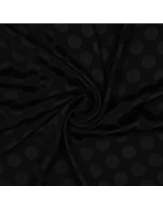 Tissu viscose jacquard - Pois noir