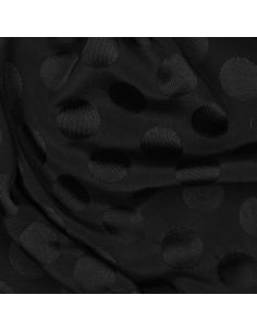 Tissu viscose jacquard - Pois noir 2