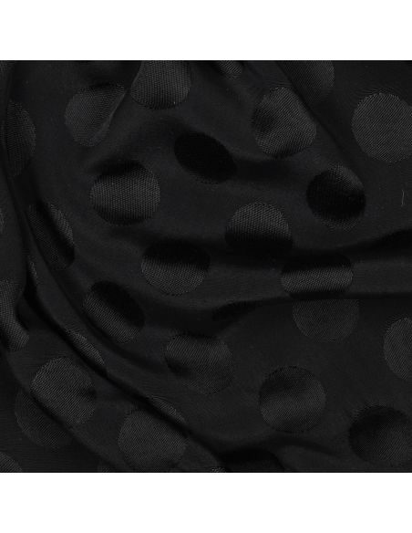 Tissu viscose jacquard - Pois noir