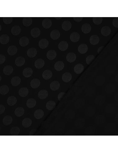 Tissu viscose jacquard - Pois noir