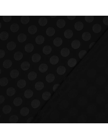 Tissu viscose jacquard - Pois noir