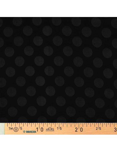 Tissu viscose jacquard - Pois noir