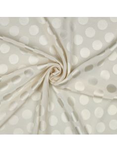 Tissu viscose jacquard - Pois écru