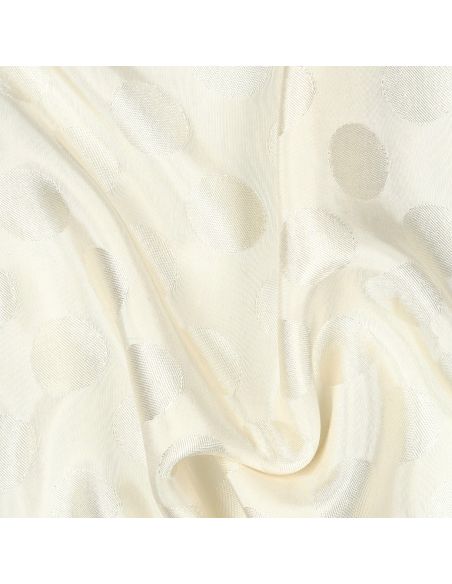 Tissu viscose jacquard - Pois écru