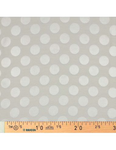 Tissu viscose jacquard - Pois écru