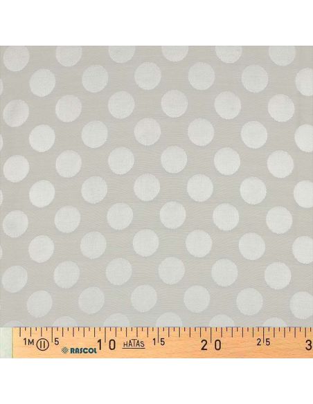 Tissu viscose jacquard - Pois écru