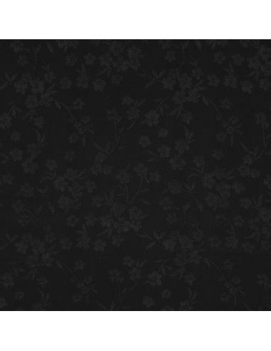 Tissu viscose jacquard - Fleur noire