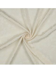Tissu viscose jacquard - Fleur écrue