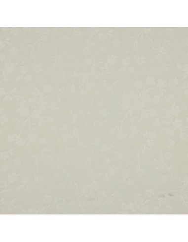 Tissu viscose jacquard - Fleur écrue