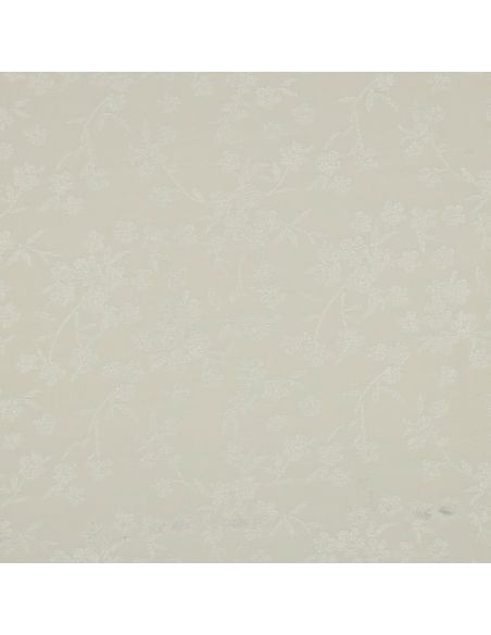 Tissu viscose jacquard - Fleur écrue