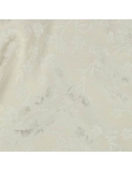 Tissu viscose jacquard - Fleur écrue