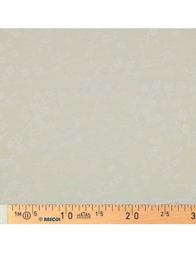 Tissu viscose jacquard - Fleur écrue