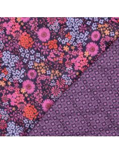 Tissu matelassé double face Romane - Myrtille