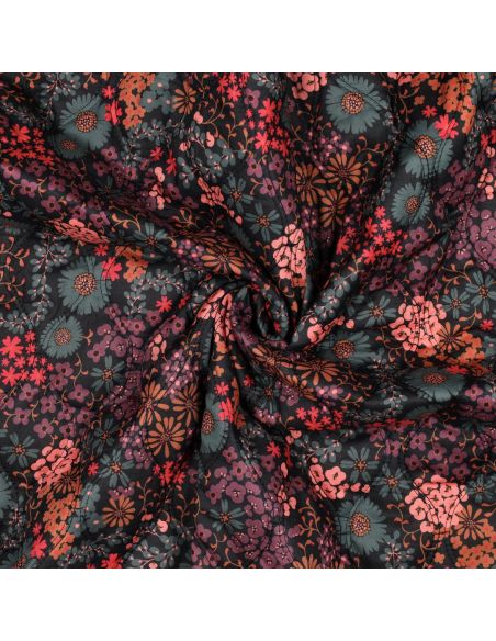 Tissu matelassé double face Romane - Noir