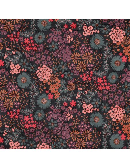 Tissu matelassé double face Romane - Noir